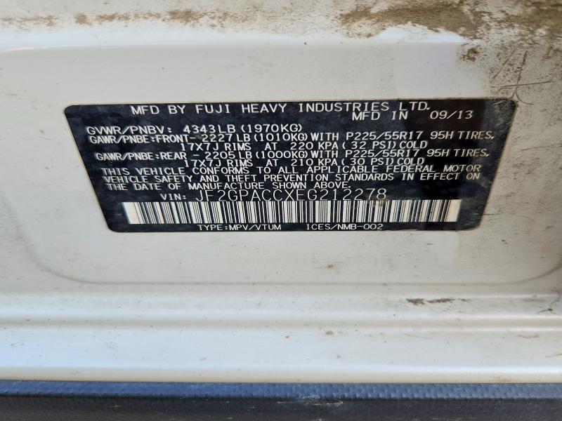 Photo 14 from auction – 2014 SUBARU XV CROSSTREK with VIN JF2GPACCXEG212278
