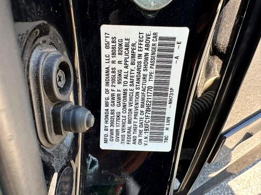 صورة رقم 10 من المزاد - 2017 HONDA CIVIC مع VIN 19XFC1F78HE211770