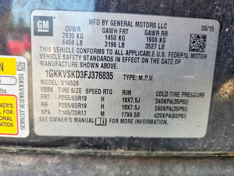 Photo 14 from auction – 2015 GMC ACADIA with VIN 1GKKVSKD3FJ376835