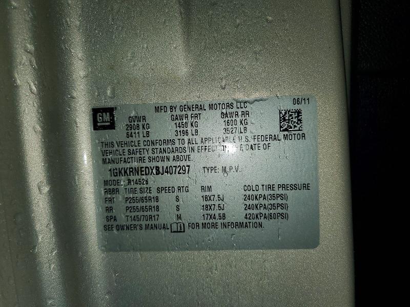 Photo 14 from auction – 2011 GMC ACADIA with VIN 1GKKRNEDXBJ407297