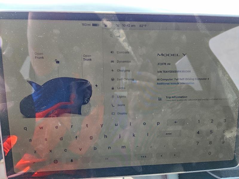 Photo 9 from auction – 2023 TESLA MODEL Y with VIN 7SAYGDEE9PA160366