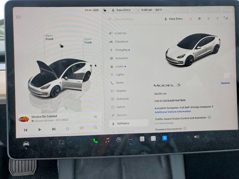 Photo 9 from auction – 2023 TESLA MODEL 3 with VIN 5YJ3E1EA8PF687889
