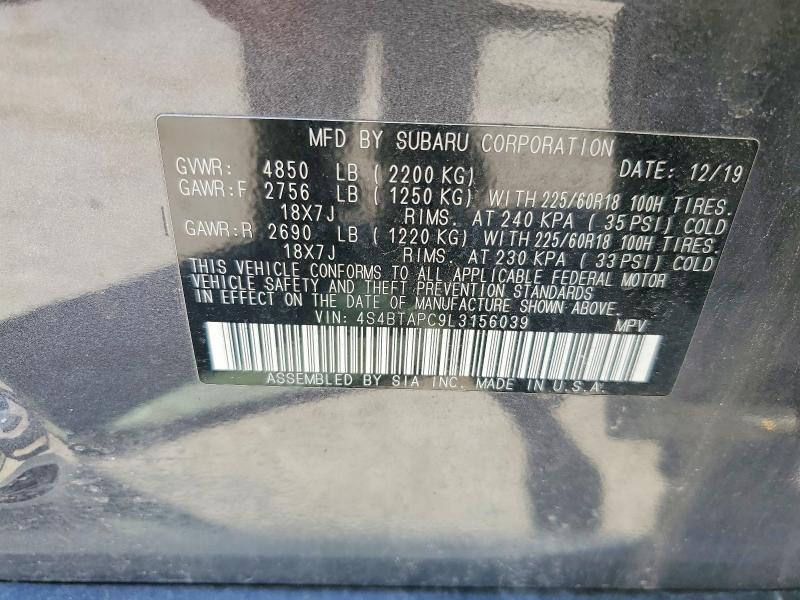 Photo 14 from auction – 2020 SUBARU OUTBACK with VIN 4S4BTAPC9L3156039