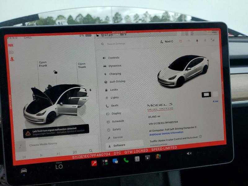 Photo 9 from auction – 2023 TESLA MODEL 3 with VIN 5YJ3E1EC7PF480704