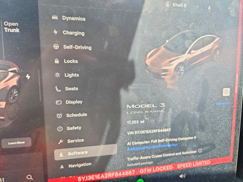 Photo 9 from auction – 2024 TESLA MODEL 3 with VIN 5YJ3E1EA2RF844867