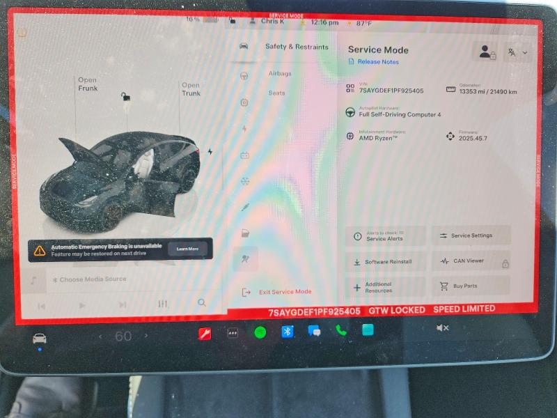 Photo 9 from auction – 2023 TESLA MODEL Y with VIN 7SAYGDEF1PF925405