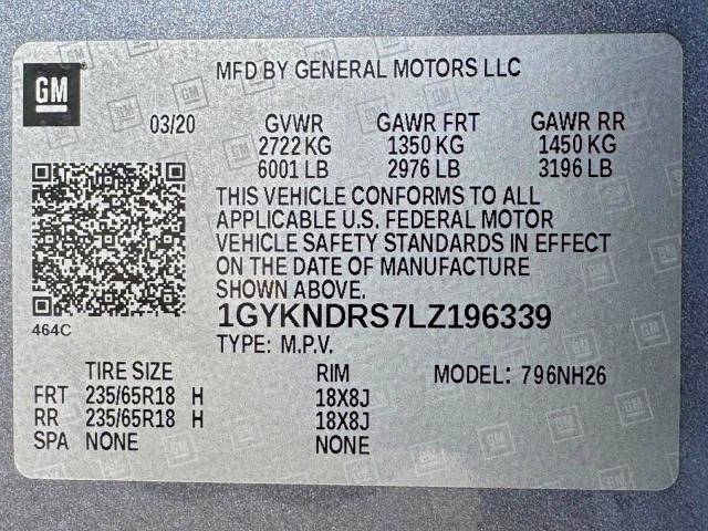 Photo 15 from auction – 2020 CADILLAC XT5 with VIN 1GYKNDRS7LZ196339