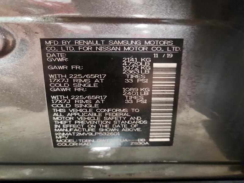Photo 14 from auction – 2020 NISSAN ROGUE with VIN KNMAT2MV9LP532601