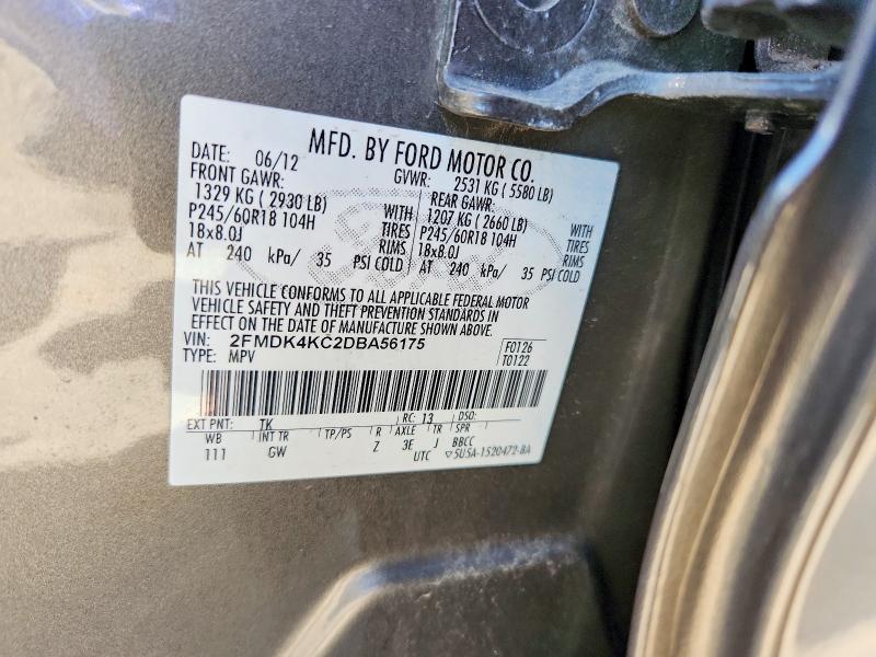 Photo 14 from auction – 2013 FORD EDGE with VIN 2FMDK4KC2DBA56175