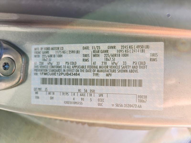 Photo 14 from auction – 2023 FORD ESCAPE with VIN 1FMCU0E12PUB43484