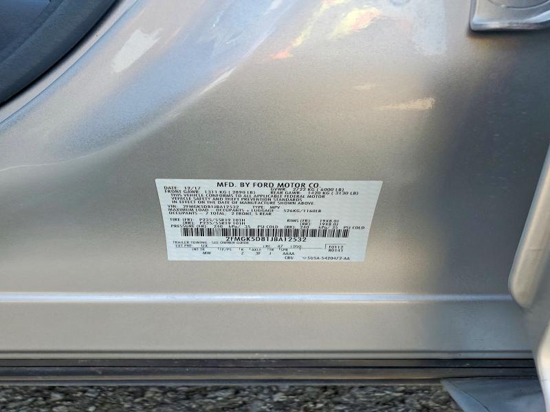 Photo 14 from auction – 2018 FORD FLEX with VIN 2FMGK5D81JBA12532