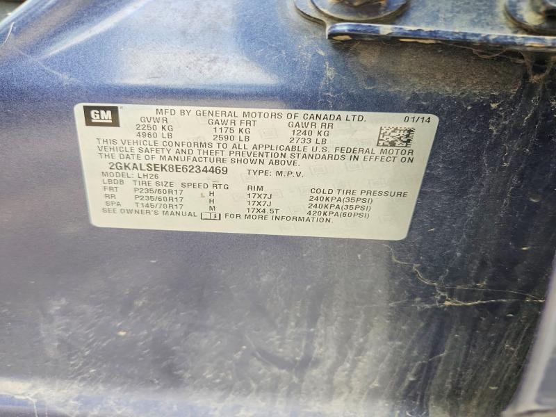 Photo 14 from auction – 2014 GMC TERRAIN with VIN 2GKALSEK8E6234469