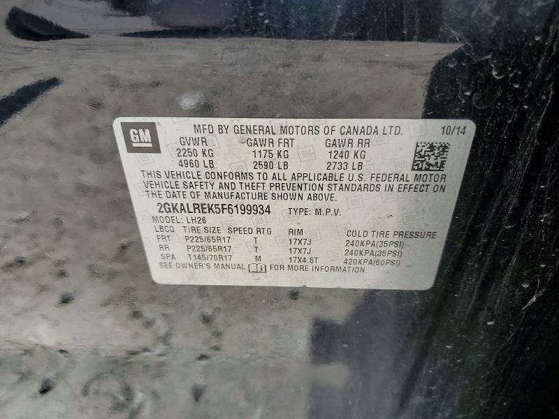 Photo 14 from auction – 2015 GMC TERRAIN with VIN 2GKALREK5F6199934