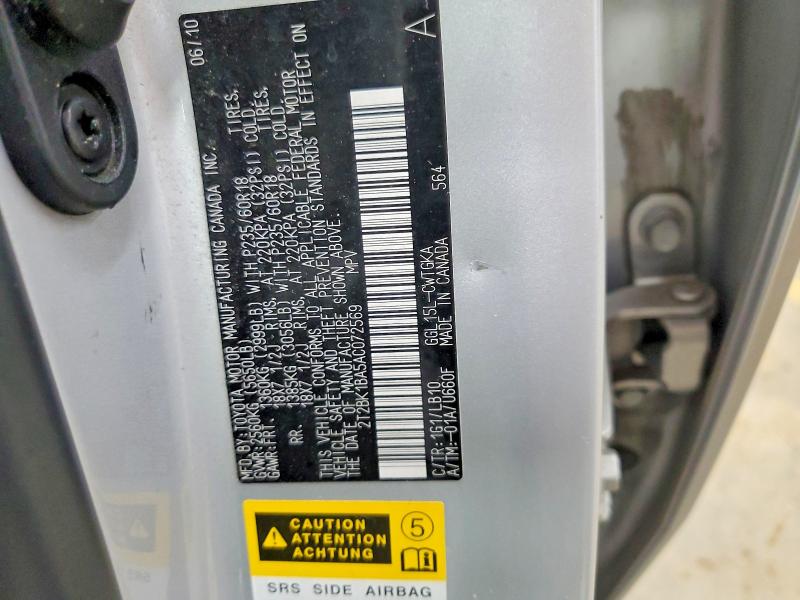 Zdjęcie 14 z aukcji – 2010 LEXUS RX z VIN 2T2BK1BA5AC072569