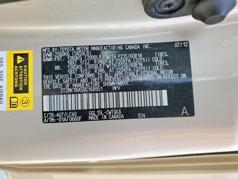 Photo 14 from auction – 2013 LEXUS RX 350 with VIN 2T2BK1BA5DC168951