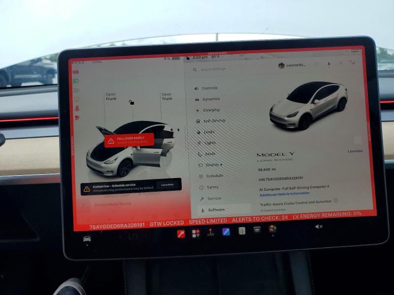 Photo 9 from auction – 2024 TESLA MODEL Y with VIN 7SAYGDED6RA326191