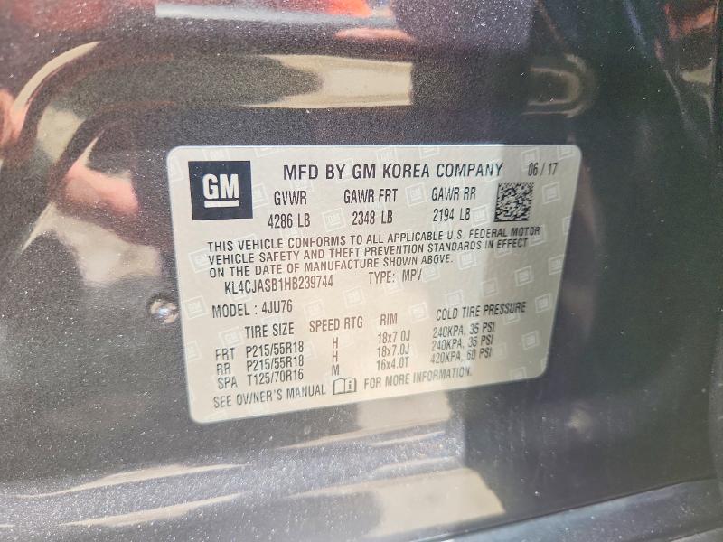 Photo 14 from auction – 2017 BUICK ENCORE with VIN KL4CJASB1HB239744
