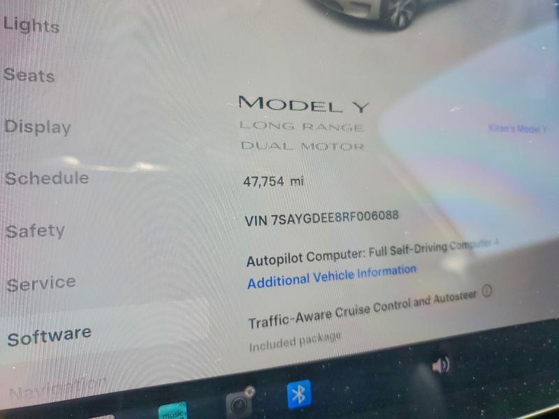 Photo 9 from auction – 2024 TESLA Y with VIN 7SAYGDEE8RF006088