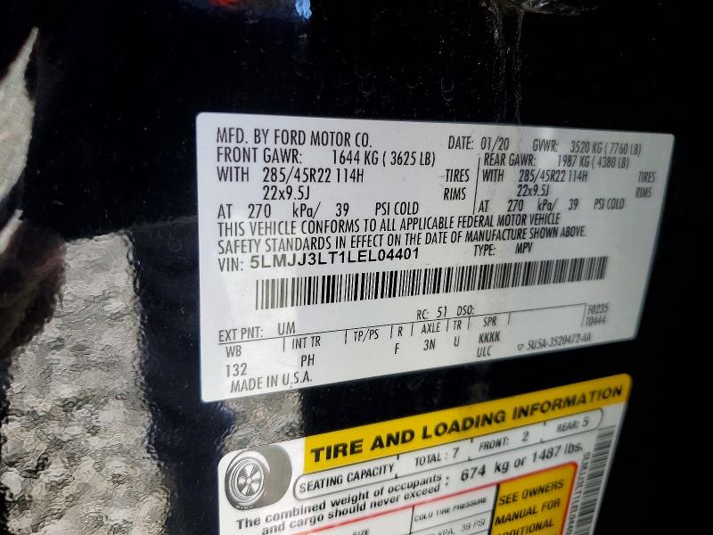 Photo 14 from auction – 2020 LINCOLN NAVIGATOR with VIN 5LMJJ3LT1LEL04401