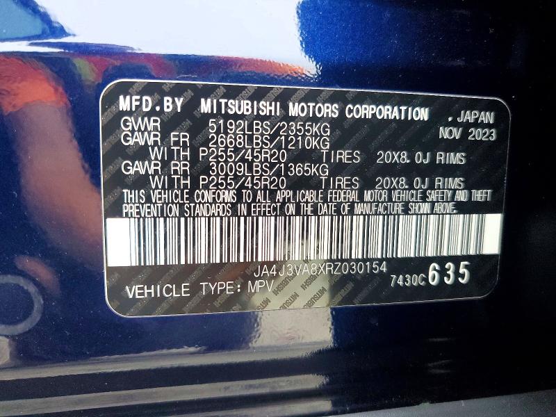 Снимка 14 от търг – 2024 MITSUBISHI OUTLANDER с VIN JA4J3VA8XRZ030154