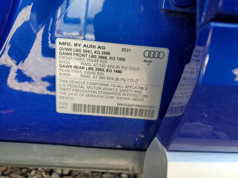 Photo 14 from auction – 2021 AUDI Q5 E with VIN WA1G2AFY9M2077031
