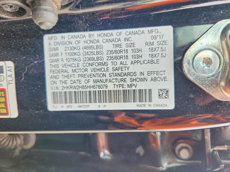 Photo 14 from auction – 2017 HONDA CR-V with VIN 2HKRW2H85HH676079