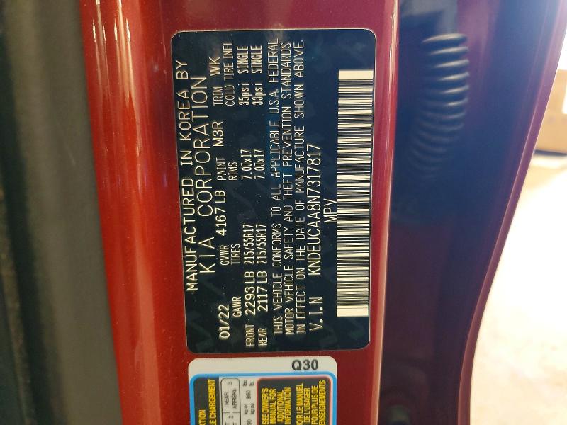 Foto 14 de la subasta – 2022 KIA SELTOS con VIN KNDEUCAA8N7317817