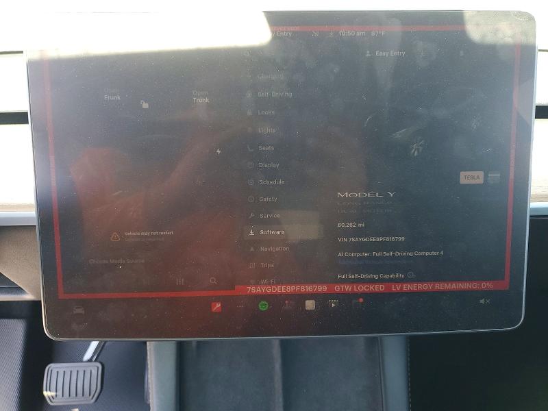 Photo 9 from auction – 2023 TESLA MODEL Y with VIN 7SAYGDEE8PF816799