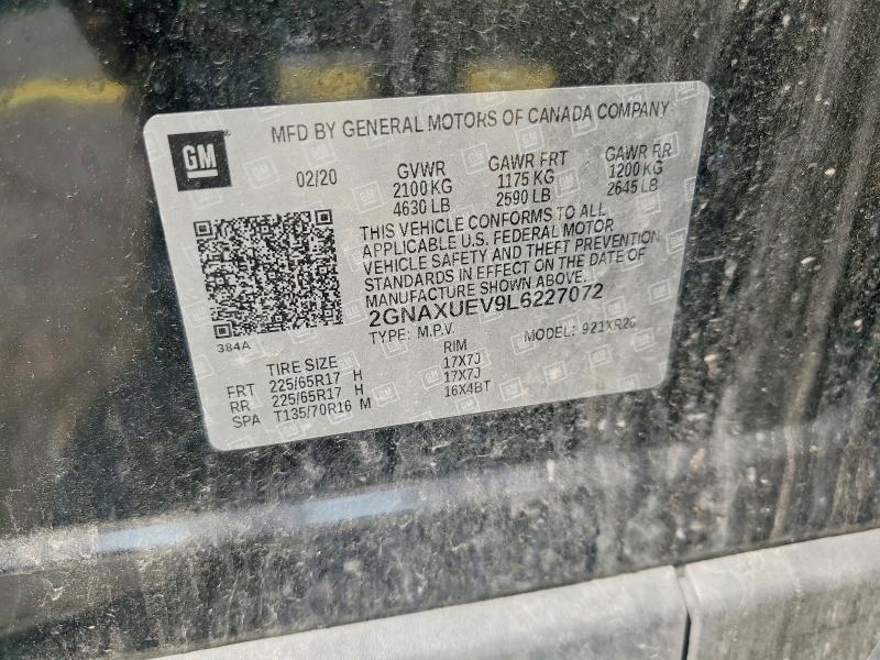 Photo 14 from auction – 2020 CHEVROLET EQUINOX with VIN 2GNAXUEV9L6227072