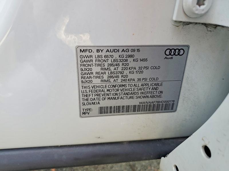 Zdjęcie 14 z aukcji – 2017 AUDI Q7 z VIN WA1VAAF78HD000176