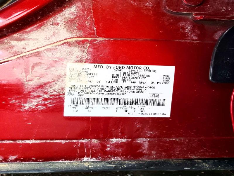 Photo 14 from auction – 2016 FORD EDGE with VIN 2FMPK4AP5GBB66367