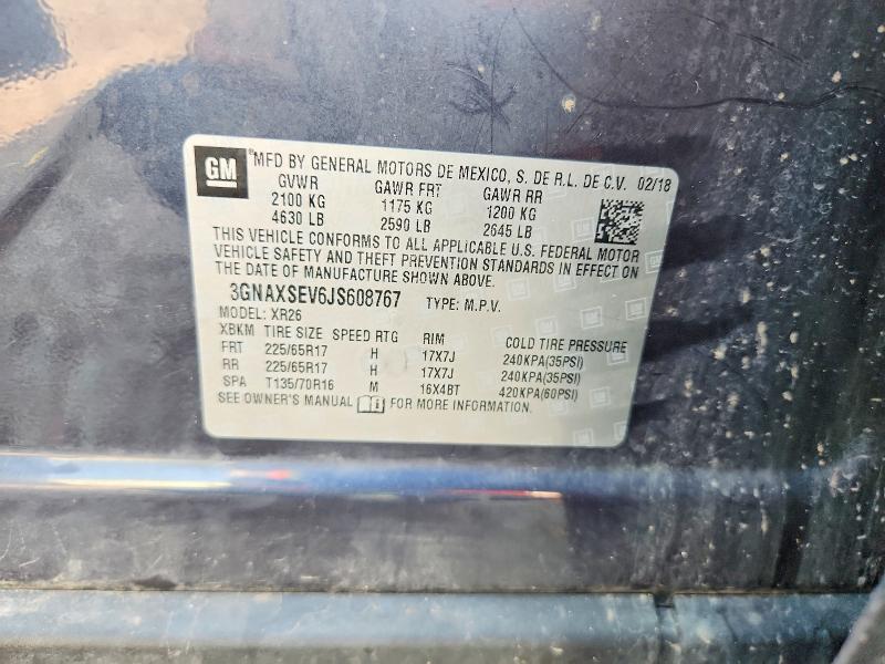 Photo 14 from auction – 2018 CHEVROLET EQUINOX with VIN 3GNAXSEV6JS608767