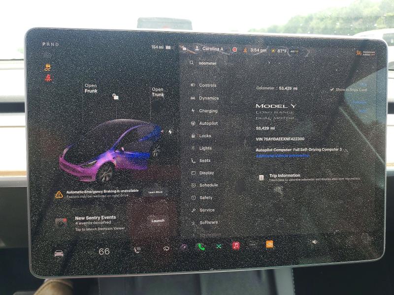 Photo 9 from auction – 2022 TESLA MODEL Y with VIN 7SAYGAEEXNF422300
