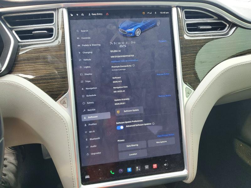 Photo 9 from auction – 2014 TESLA MODEL S with VIN 5YJSA1H16EFP46759