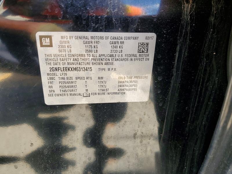 Photo 14 from auction – 2017 CHEVROLET EQUINOX with VIN 2GNFLEEKXH6313415