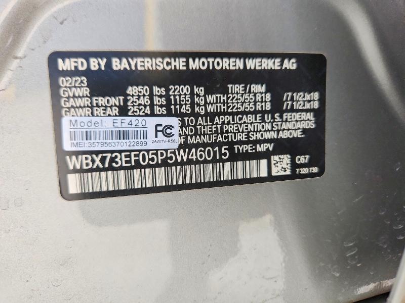Photo 14 from auction – 2023 BMW X1 with VIN WBX73EF05P5W46015