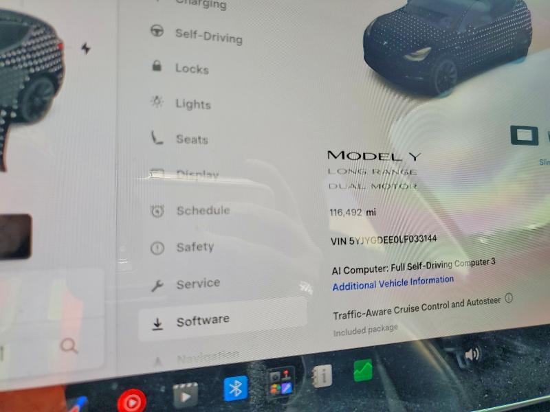 Photo 9 from auction – 2020 TESLA MODEL Y with VIN 5YJYGDEE0LF033144