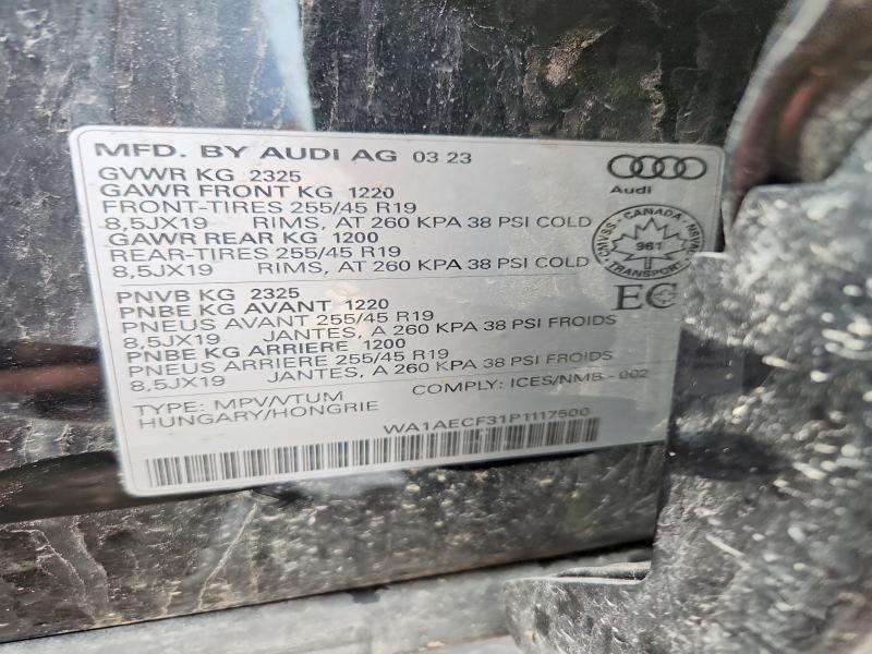 Photo 14 from auction – 2023 AUDI Q3 with VIN WA1AECF31P1117500