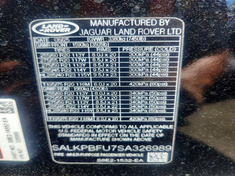 Photo 14 from auction – 2025 LAND ROVER RANGE ROVER with VIN SALKPBFU7SA326989