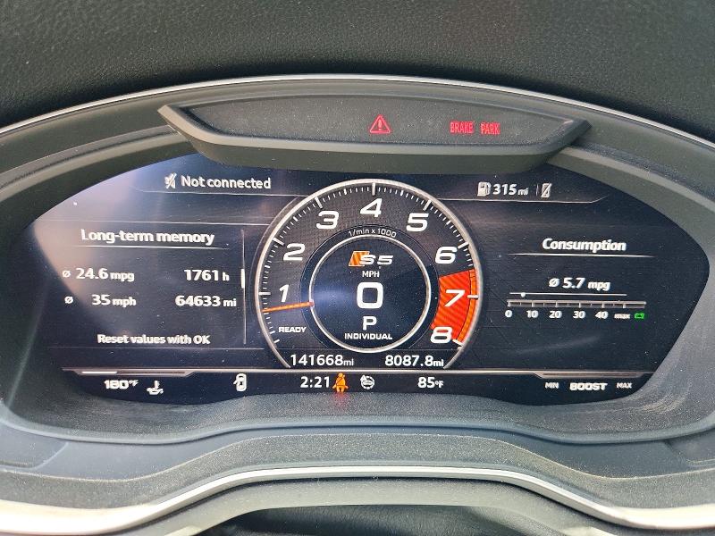 Photo 9 from auction – 2018 AUDI S5 with VIN WAUB4CF55JA075528