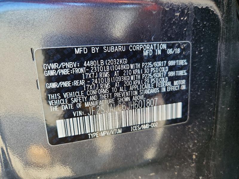 Фото 14 с аукциона – 2018 SUBARU FORESTER с VIN JF2SJALC6JH601807