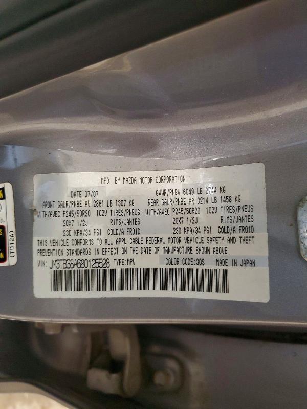 Photo 14 from auction – 2008 MAZDA CX-9 with VIN JM3TB38A680125528