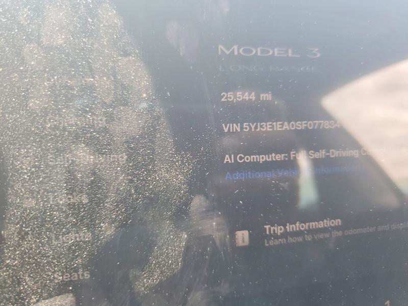 Photo 9 from auction – 2025 TESLA MODEL 3 with VIN 5YJ3E1EA0SF077834