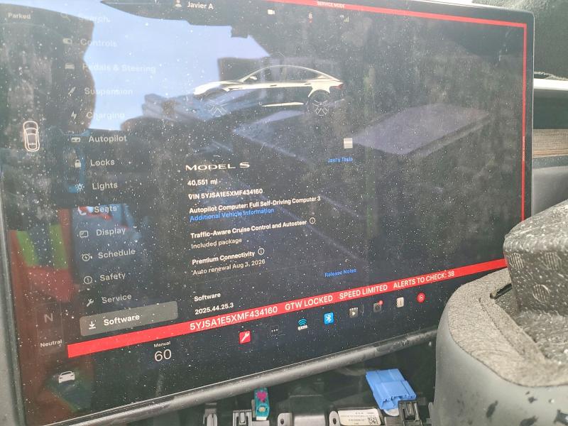 Photo 9 from auction – 2021 TESLA MODEL S with VIN 5YJSA1E5XMF434160