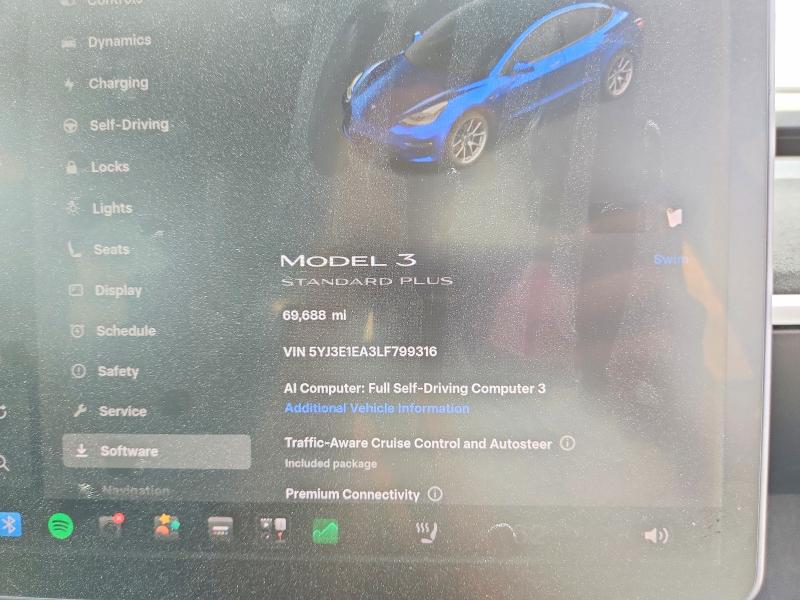 Photo 9 from auction – 2020 TESLA MODEL 3 with VIN 5YJ3E1EA3LF799316