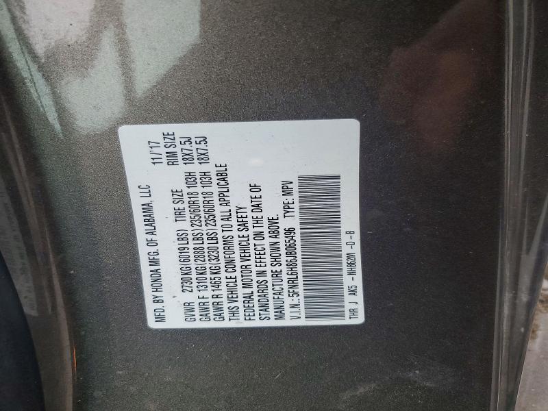 Photo 14 from auction – 2018 HONDA ODYSSEY with VIN 5FNRL6H86JB065496