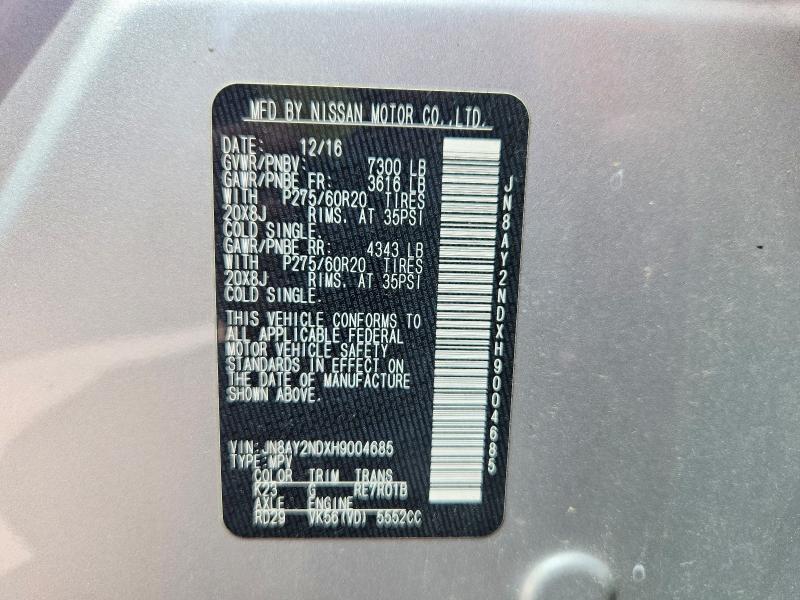 Photo 14 from auction – 2017 NISSAN ARMADA with VIN JN8AY2NDXH9004685