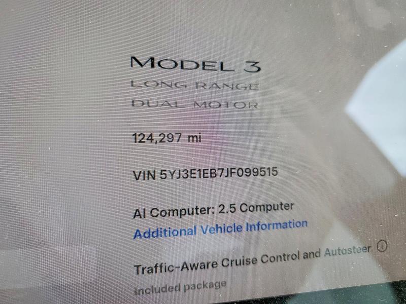 Photo 9 from auction – 2018 TESLA MODEL 3 with VIN 5YJ3E1EB7JF099515