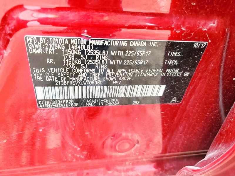 Photo 14 from auction – 2018 TOYOTA RAV4 with VIN 2T3BFREVXJW708060