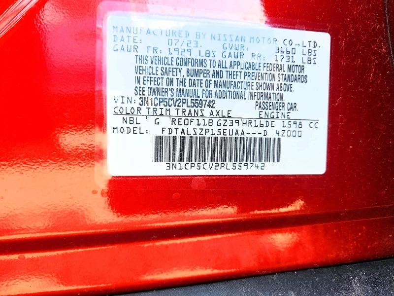 Photo 14 from auction – 2023 NISSAN KICKS with VIN 3N1CP5CV2PL559742